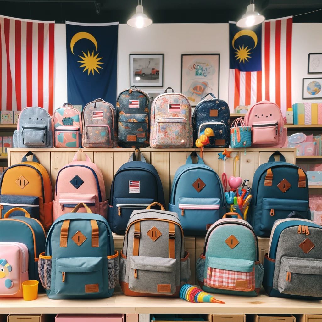 DALL·E 2024 01 03 15.17.41 Photo representing the concept of exploring kids backpack brands in Malaysia for quality school bags. The image should feature a variety of children | 兒童背包專家